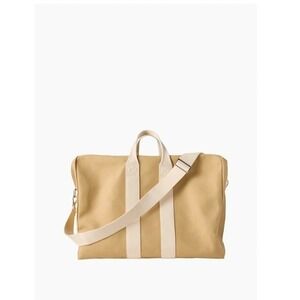 Gap x Victoria Beckham Tan Canvas Weekender Duffel Bag Logo Travel Crossbody NEW